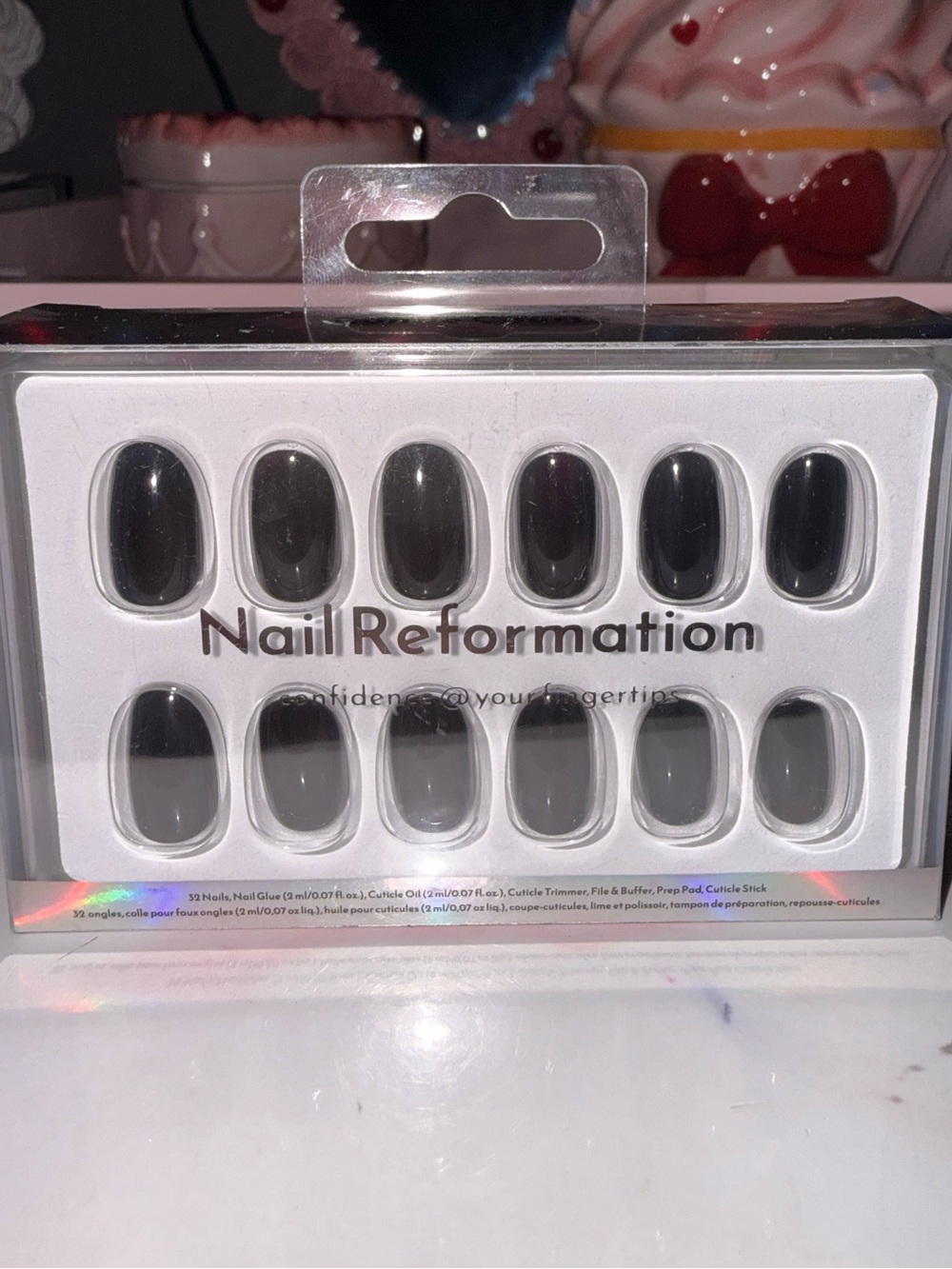 Nail Reformation Black Short Round Press-On Nail Set